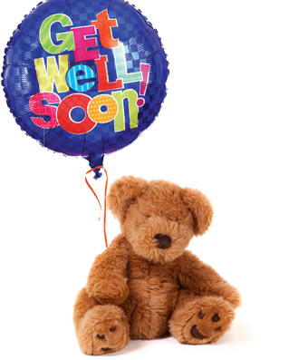 get well soon withteddy bear